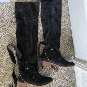 Chloe Black Suede Boots (Over the Knee) Sz 8.5